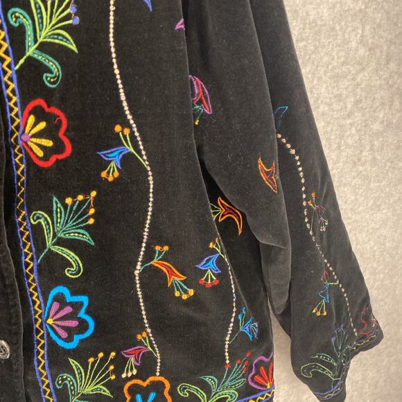 Vintage Velvet Jacket π Embroidered Boho Festival Style - Picture 7 of 10